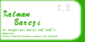 kalman barczi business card